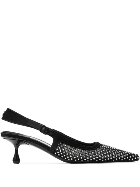 Jimmy Choo 50mm Amel crystal-embellished pumps Black AMEL50QHS