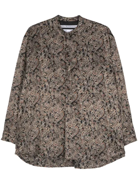 White Mountaineering paisley-print satin shirt Black WM2471107
