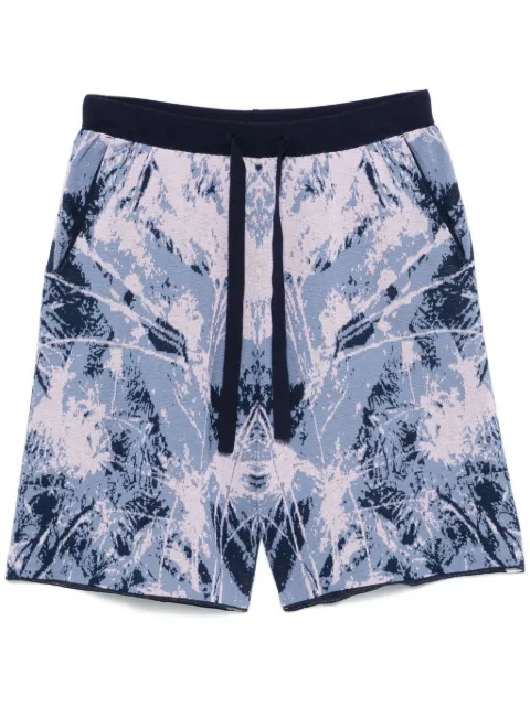 White Mountaineering jungle-pattern shorts Blue WM2471606