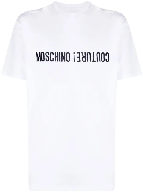 Moschino logo-embroidered cotton T-shirt White 242ZRJ07037041
