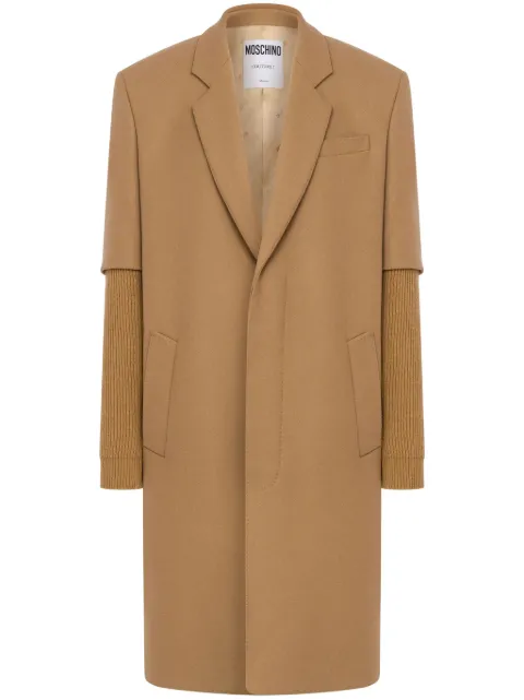 Moschino notched-lapels single-breasted coat Brown A06047011