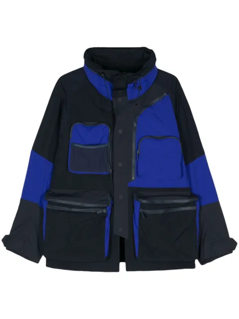 White Mountaineering colour-block multi-pocket parka Blue WM2471204