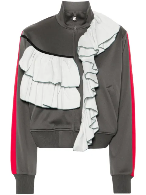 Facetasm ruffled striped zipped jacket Grey SROJKW02