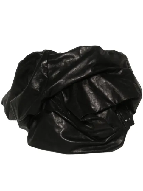 Rick Owens Draped Bustier leather top Black RO01D2164LSU