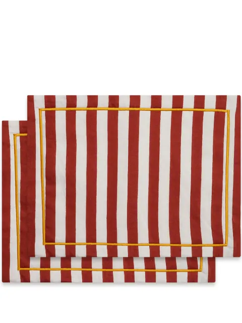 La DoubleJ striped linen placemats (set of two) Orange PMT0006LIN001RIV06RE06