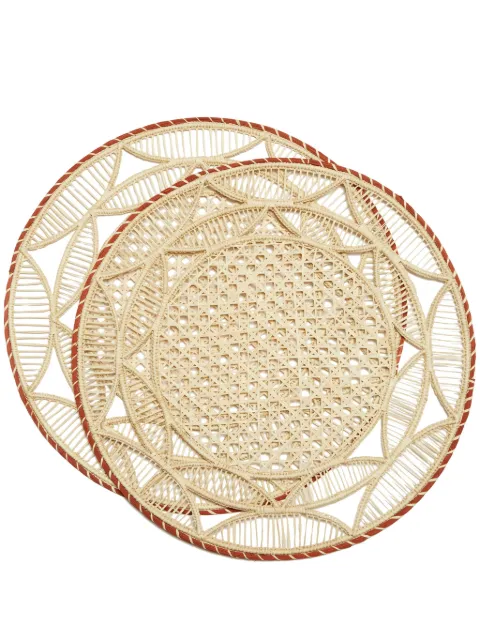 La DoubleJ round raffia placemat (set of two) Neutrals PMT0007RAF010SOL07RE06