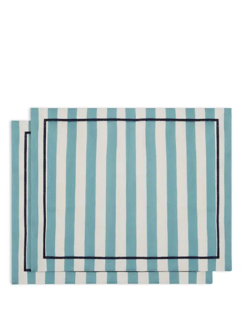 La DoubleJ striped linen placemats (set of two) Blue PMT0006LIN001RIV05BU10