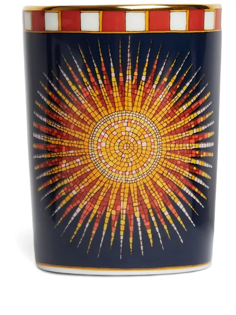 La DoubleJ geometric-print porcelain decorative cup (8cm) Blue VAS0008CER001SNR02BU04