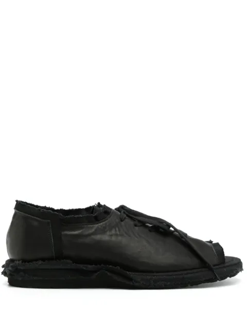 Yohji Yamamoto lace-up leather sandals Black HSE09768