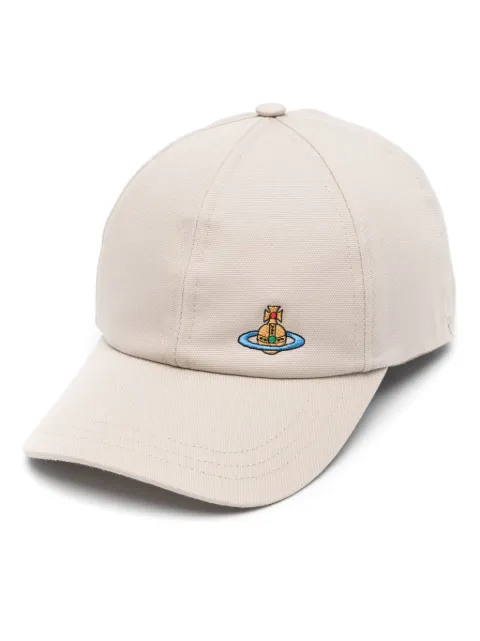 Vivienne Westwood cotton Orb-embroidery baseball cap Neutrals 81020019W00DD