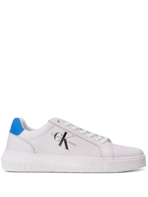 Calvin Klein Jeans logo-print leather sneakers White FYM0YM00681