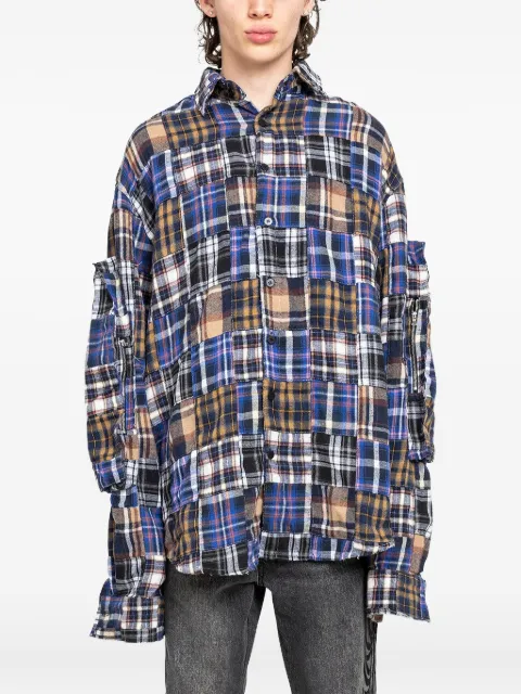 Who Decides War patchwork-design shirt Blue 1110400030SS24