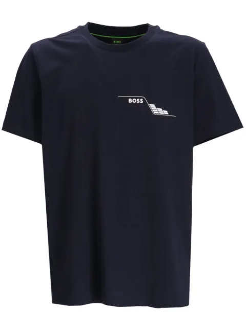 BOSS logo-print cotton T-shirt Blue 50506358