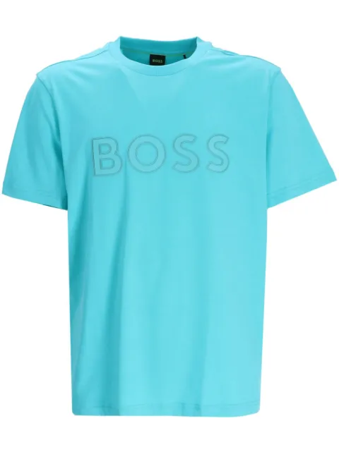 BOSS logo-print cotton T-shirt Blue 50506344