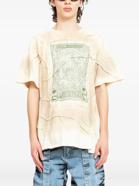 Who Decides War stamp-print T-shirt Neutrals 1110110019SS24