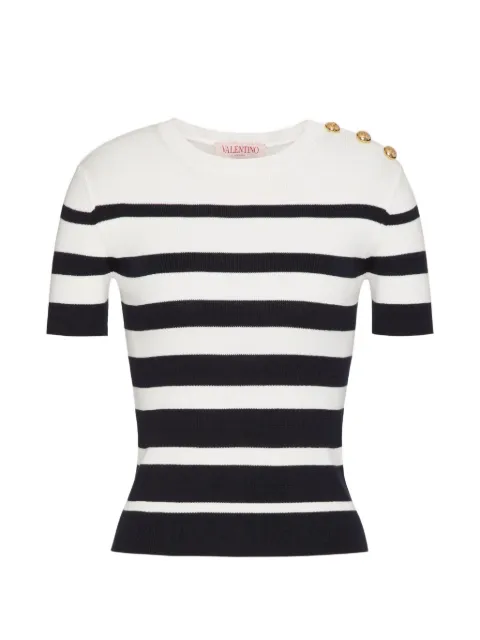 Valentino Garavani striped cotton sweater White BKC57P8MN
