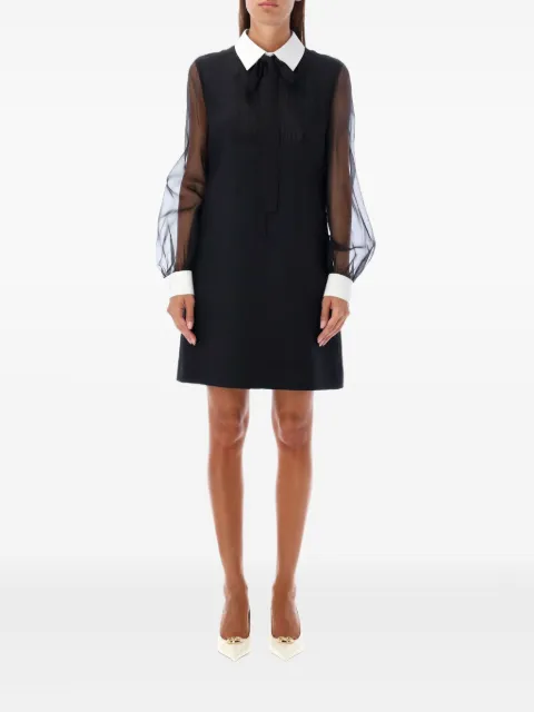 Valentino Garavani sheer sleeves dress Black BVA9N51CF