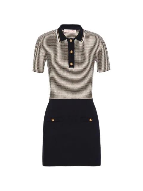 Valentino Garavani striped polo mini dress Black BKD12K8MK