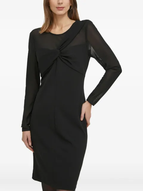 DKNY knot-detail long-sleeve mini dress Black DD3KP364