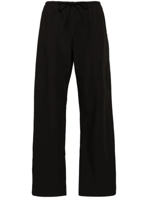 Matteau drawstring-waist organic cotton trousers Black DCPTR