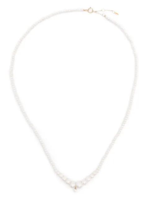 Persée 18kt yellow gold Aphrodite Gradient pearl necklace White N9624YG