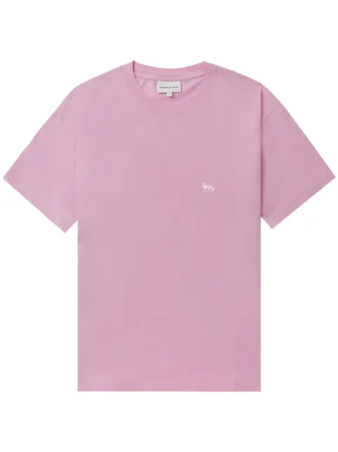Maison Kitsuné logo-appliqué T-shirt Pink MW00122KJ0008