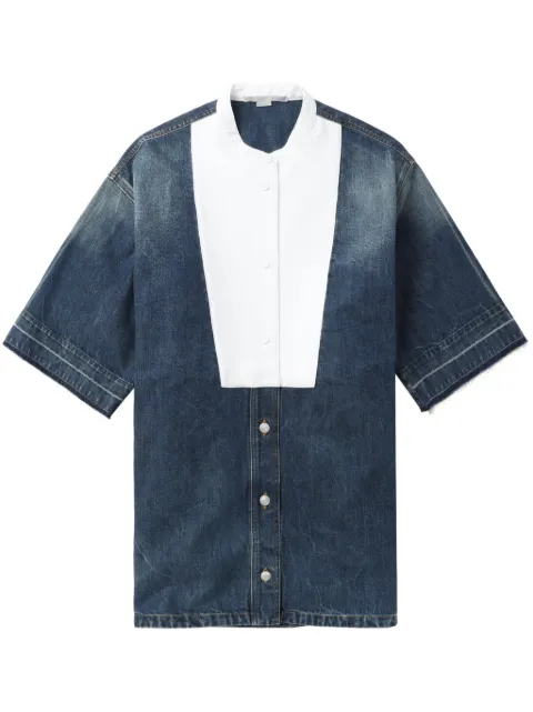 Stella McCartney cotton short-sleeve tunic dress Blue 6D02713SPH70