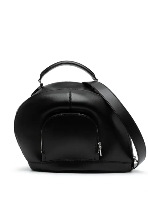 Juun.J logo-lettering leather tote bag Black JW42D4F01