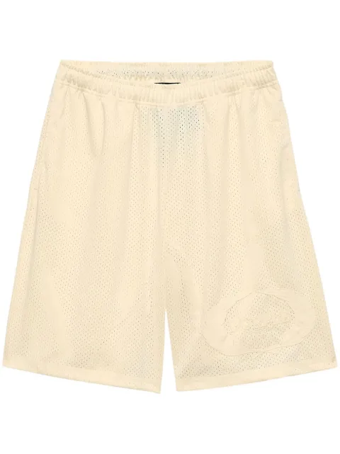 Purple Brand Crest mesh track shorts Neutrals P546PMAW324