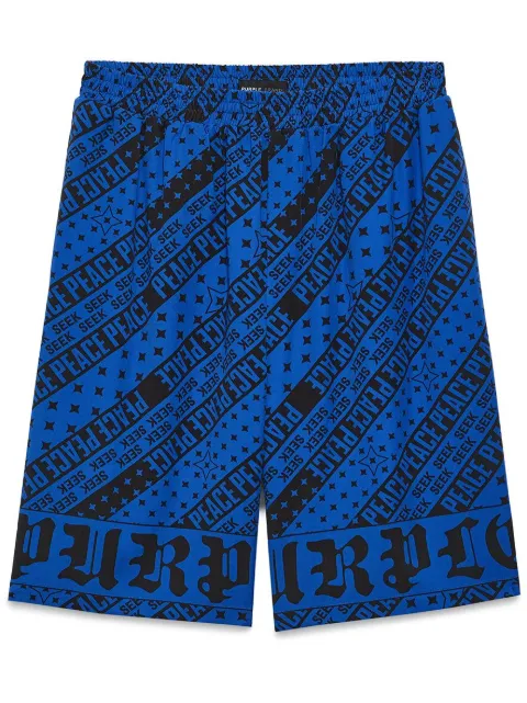 Purple Brand bandana-print lyocell track shorts Blue P537LBFG324