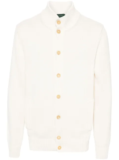 Zanone high-neck cotton cardigan Neutrals 812485ZM364