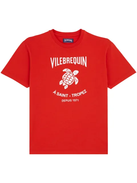 Vilebrequin logo-print cotton T-shirt Red PTSAP379