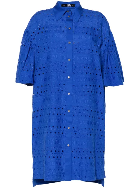 Karl Lagerfeld embroidered-design shirt dress Blue 241W1306172