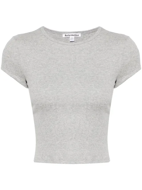 Reformation Muse organic-cotton T-shirt Grey 1307339HTR