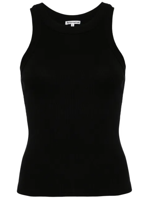 Reformation Tasha ribbed tank top Black 1309855BLK