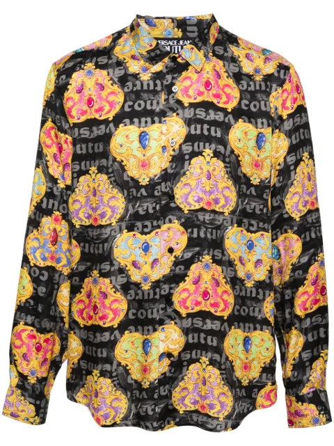 Versace Jeans Couture Heart Couture-print shirt Black 76GAL2R0