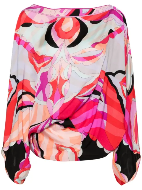 PUCCI geometric-print silk top Pink 41RM4541735