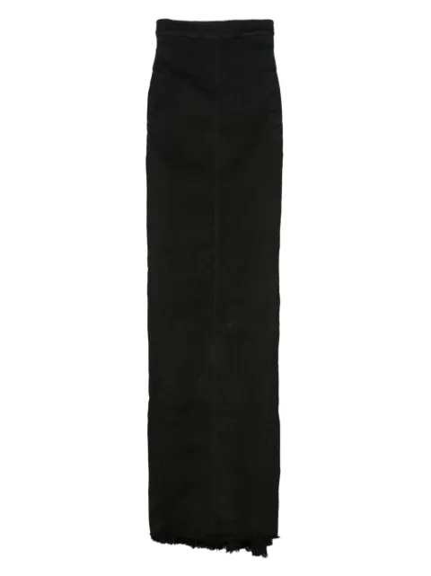 Rick Owens Dirt Pillar denim maxi skirt Black RO01D2373SBB