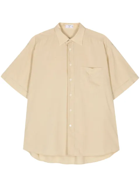 Valentino Garavani Pre-Owned 1980 logo-embroidered cotton-shirt Neutrals VAL250BO