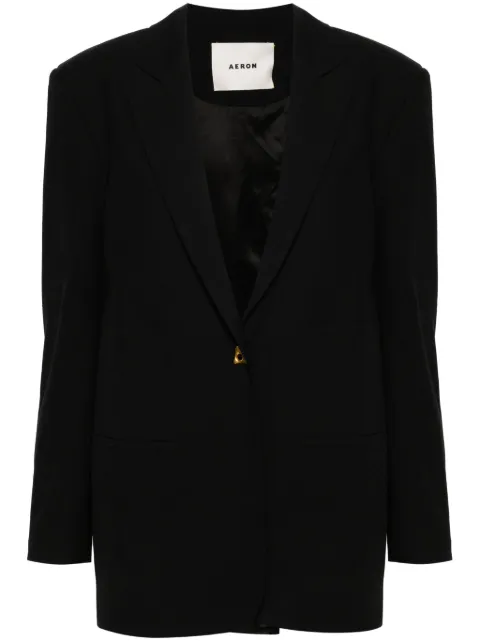 AERON Mercedes logo-plaque blazer Black MERCEDESCROSSGRAINSUITINGBLACK