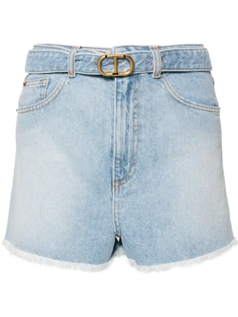 TWINSET belted denim shorts Blue 241TT2392