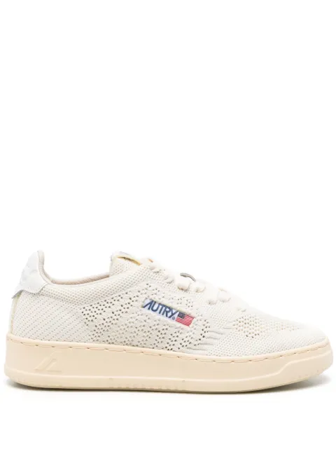 Autry logo-patch open-knit sneakers Neutrals EKLWKN08