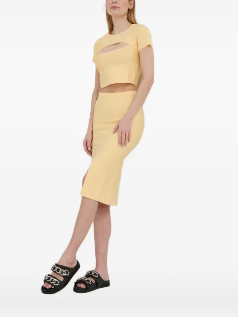 Patrizia Pepe cutout short-sleeve top Yellow 2K0173K095
