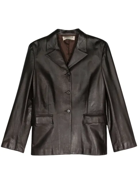 A.N.G.E.L.O. Vintage Cult 2000s pre-owned leather blazer Brown ANG600BE