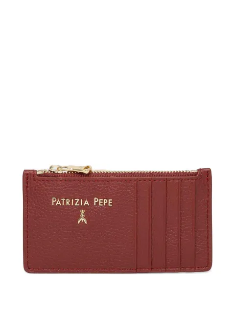 Patrizia Pepe logo-lettering leather card holder Red CQ9105L001
