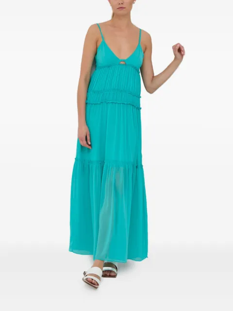Patrizia Pepe cutout ruffled maxi dress Blue 2A2515A061