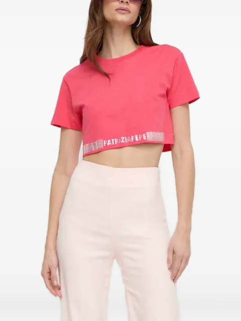 Patrizia Pepe rhinestone logo T-shirt Pink 8M1613J089