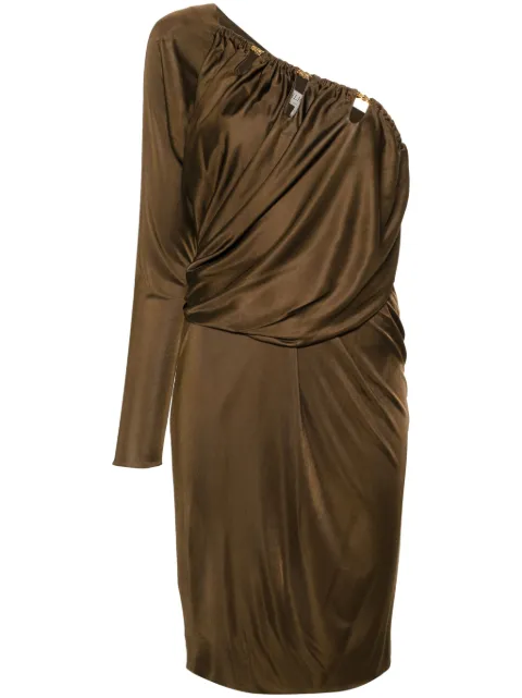 PUCCI asymmetric draped midi dress Brown 47RL01