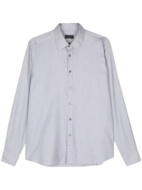 Prada Pre-Owned 2000 dogtooth-pattern cotton shirt Blue PRA250BN