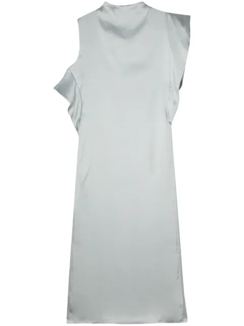 FENDI ruffle-detail satin midi dress Blue FDD066ARUD